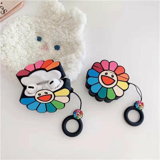 Airpods Case |   3D Cartoon Rainbow Smile Sun Flower Airpods Case Accessories Airpods Case