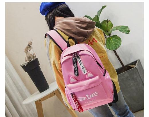 Backpacks |   Cute Cartoon Cat Canvas Backpack Backpacks Backpacks