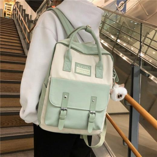 Backpacks |   Cute Linen Buckle Backpack Backpacks Backpacks