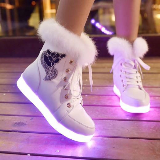 Boots | Womens  Led Light Fluffy Boots Boots Beige