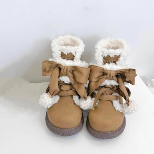 Boots | Womens  Sweet And Cute Round Toe Plush Snow Boots Boots Beige