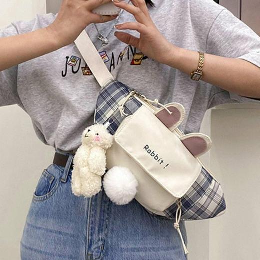 Coin Bags |   Kawaii Bunny Ear Waist Bag Blue