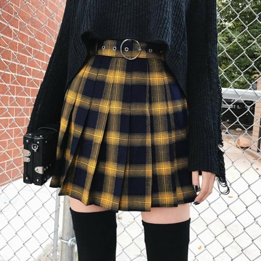 Goth Dresses | Womens  Gothic Punk Harajuku Pleated Skirt Goth Dresses black