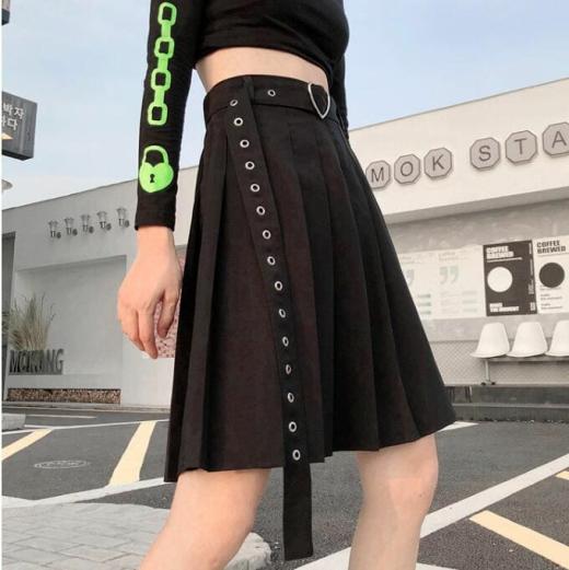 Goth Dresses | Womens  Kawaii Punk Mini Skirt Goth Dresses black