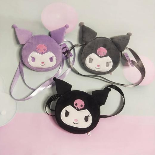 Handbags |   Kawaii Kuromi Plush Crossbody Bags black