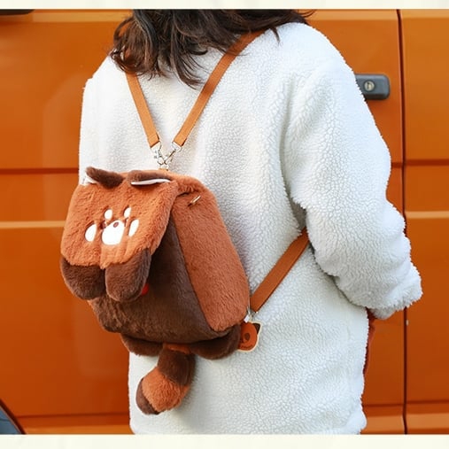 Handbags |   Kawaii Red Panda Plush Backpack Backpacks Backpacks