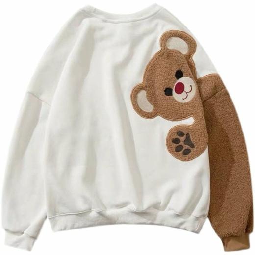 Hoodies | Womens  Harajuku Cute Bear Hoodies Hoodies Black 1