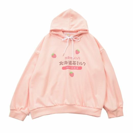 Hoodies | Womens  Harajuku Strawberry Hoodie Hoodies Hoodies