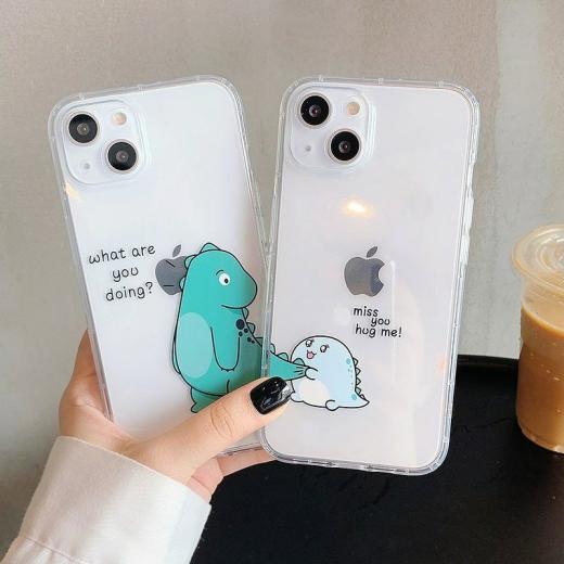 Iphone Cases |   Cartoon Dinosaur Couple Iphone Case Accessories Iphone Cases