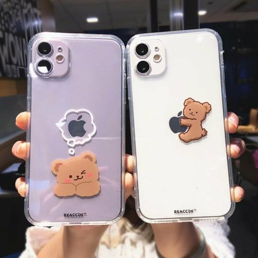 Iphone Cases |   Cute Cartoon Bear Couple Iphone Case Accessories Iphone Cases