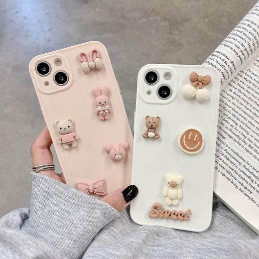 Iphone Cases |   Kawaii Candy Color 3D Bear Iphone Case Accessories Iphone Cases