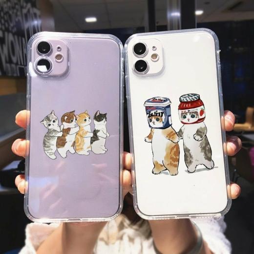 Iphone Cases |   Kawaii Cartoon Cat Transparent Iphone Case Accessories Iphone Cases