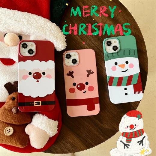 Iphone Cases |   Kawaii Cute Cartoon Santa Iphone Case Accessories christmas elk