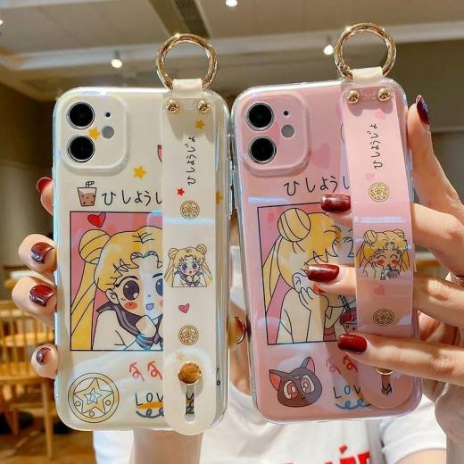 Iphone Cases |   Kawaii Pink Sailor Moon Wristband Iphone Case Accessories Iphone Cases