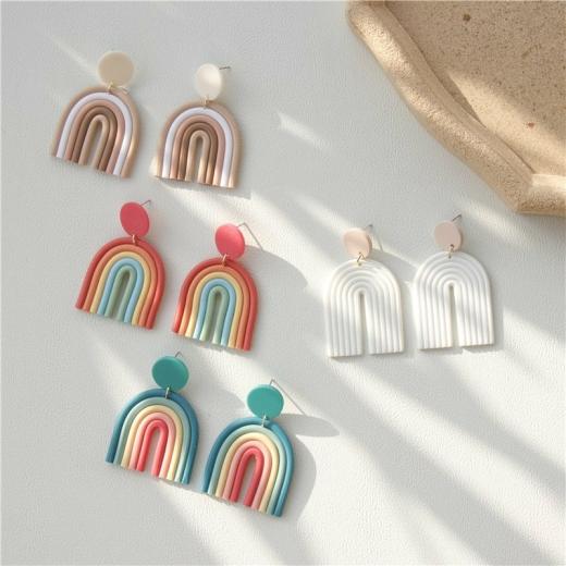 Jewelry |   Kawaii Rainbow Earrings Accessories 1 acrylic