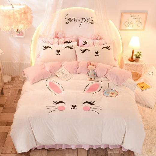 Kawaii Bed Sets |   Cute Cartoon Rabbit Bed Set Accessories 1