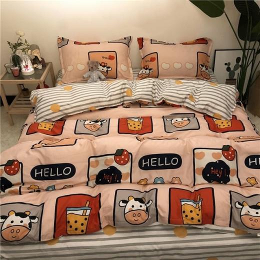 Kawaii Bed Sets |   Kawaii Bubble Tea Bedding Set Accessories Flat Bed Sheet