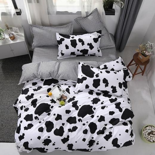 Kawaii Bed Sets |   Kawaii Milk Cow Printed Bed Set Accessories 2TJ-61001-022