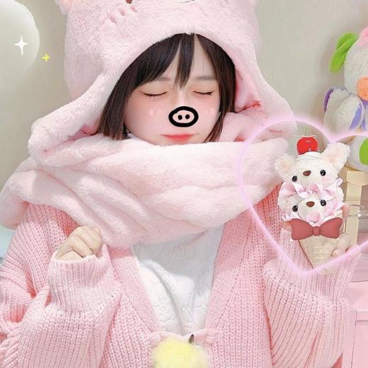 Kawaii Cap |   Kawaii Cute Pink Piggy Plush Hat Accessories cute pig hat