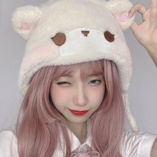 Kawaii Cap |   Kawaii Original Cute Bear Plush Hat Accessories adjustable