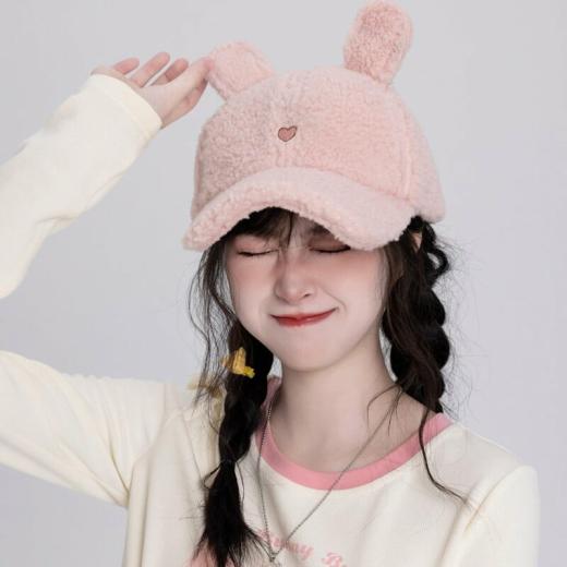 Kawaii Cap |   Kawaii Sweet Style Pink Peaked Cap Accessories Beige