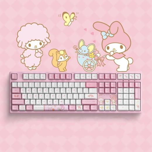 Kawaii Keyboard |   Kawaii Pink Aesthetic My Melody Mechanical Keyboard Accessories Kawaii Keyboard