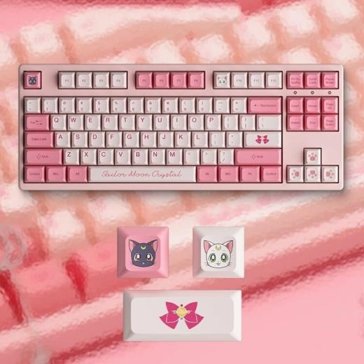 Kawaii Keyboard |   Kawaii Pink Aesthetic Sailor Moon Mechanical Keyboard Accessories Kawaii Keyboard