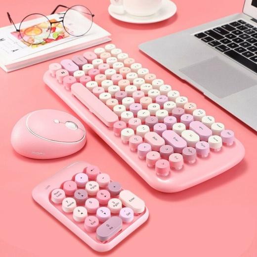 Kawaii Keyboard |   Kawaii Pink Wireless Keyboard Accessories Black Keypad Only