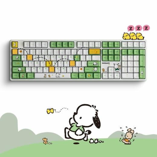 Kawaii Keyboard |   Kawaii Pochacco Three-Mode Wireless Mechanical Keyboard Accessories Kawaii Keyboard