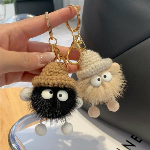 Kawaii Keychains |   Fuzzy Elfin Ball Bag Keychain Accessories 1PC A