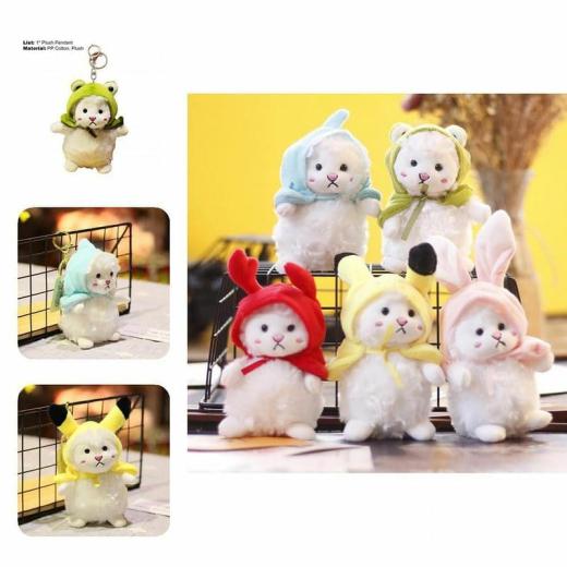 Kawaii Keychains |   Hoodie Plush Cartoon Animal Keychain Accessories Blue