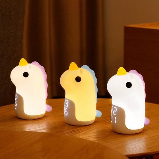 Kawaii Night Light |   Unicorn Night Light With Alarm Clock Accessories Blue