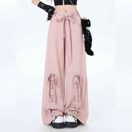 Kawaii Pants | Womens  Sweet Girly Ballet Style Pink Bow Overalls Kawaii Pants Kawaii Pants