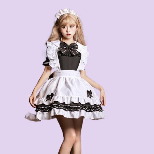 Lolita Dresses | Womens  Japanese Black And White Classic Lolita Maid Dress Suit Lolita Dresses dress set