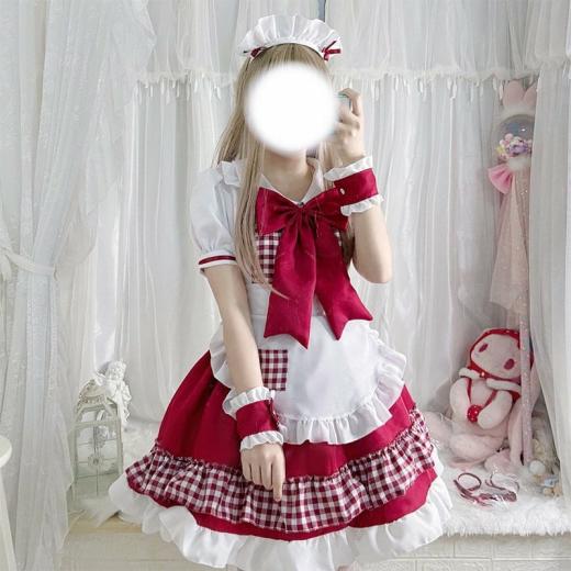 Lolita Dresses | Womens  Kawaii Christmas Red Lolita Maid Dress Lolita Dresses BIack