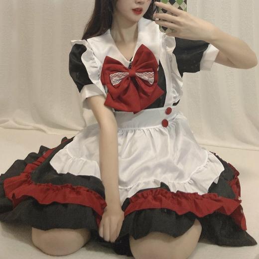 Lolita Dresses | Womens  Kawaii Christmas Sexy Maid Loli Dress Lolita Dresses black