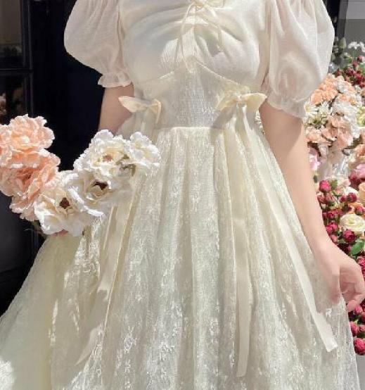 Lolita Dresses | Womens  Kawaii Lolita Style Puff Sleeves Princess Dress Lolita Dresses Lolita Dresses