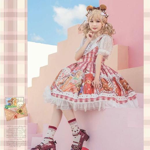 Lolita Dresses | Womens  Kawaii Stamp Bear Printing Lolita Jsk Dress Lolita Dresses Lolita Dresses