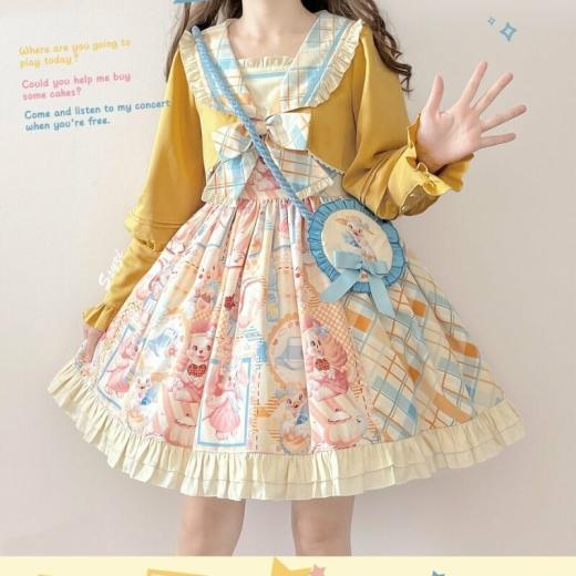 Lolita Dresses | Womens  Kawaii Sweet Style Cartoon Animal Print One-Piece Lolita Dress Lolita Dresses lolita dress