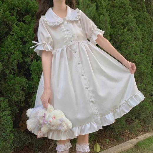 Lolita Dresses | Womens  Lolita Sweet Girl White Dress Lolita Dresses black