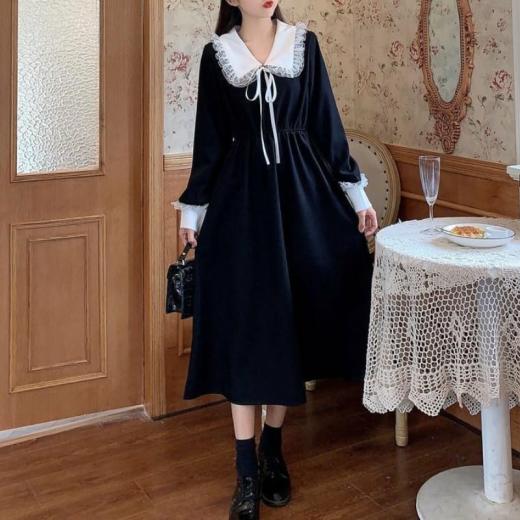 Lolita Dresses | Womens  Vintage Black Sweet Long Dress Lolita Dresses black