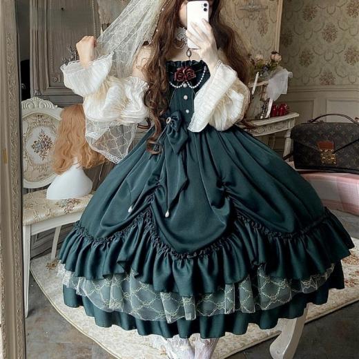 Lolita Dresses | Womens  Vintage Victorian Lolita Jsk Dress Lolita Dresses green