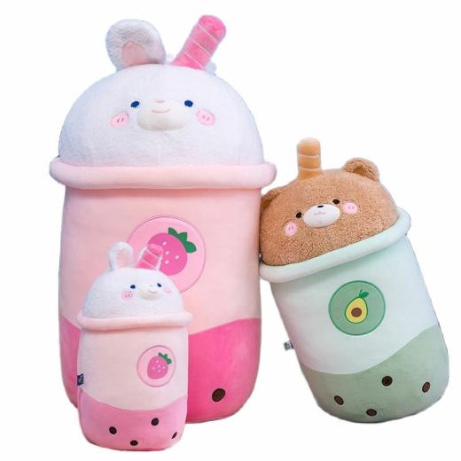 Plush Toys |   Kawaii Bubble Tea Bunny Bear Lid Plushie Plush Toys Plush Toys