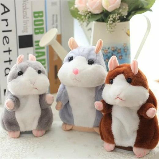 Plush Toys |   Kawaii Talking Hamster Plush Doll Plush Toys Black brown