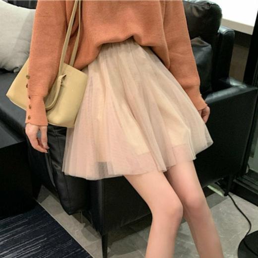 Skirts | Womens  Kawaii Mesh Pleated Mini Skirt Skirts Apricot