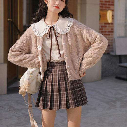 Skirts | Womens  Y2K Preppy Style High Waist Pleated Plaid Skirt Skirts 2pcs Set