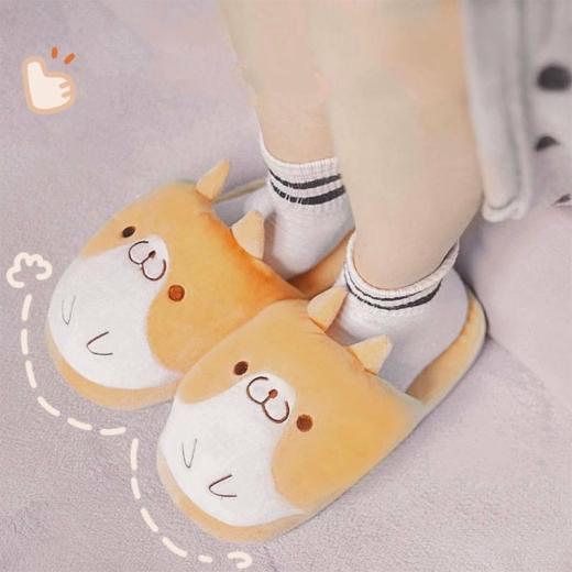 Slippers | Womens  Kawaii Cute Shiba Plush Slippers Slippers Slippers