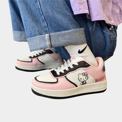 Sneakers | Womens  Harajuku Kawaii Fashion Pink Hello Kitty Sneakers Sneakers Pink