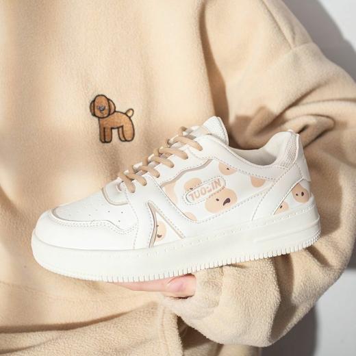 Sneakers | Womens  Kawaii Cartoon Bear Sneakers Sneakers Beige