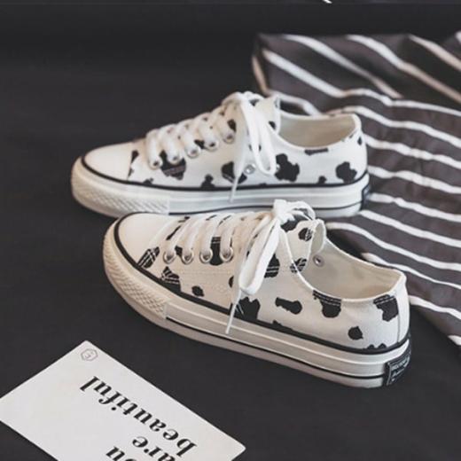 Sneakers | Womens  Kawaii Cow Print Canvas Shoes Sneakers high top